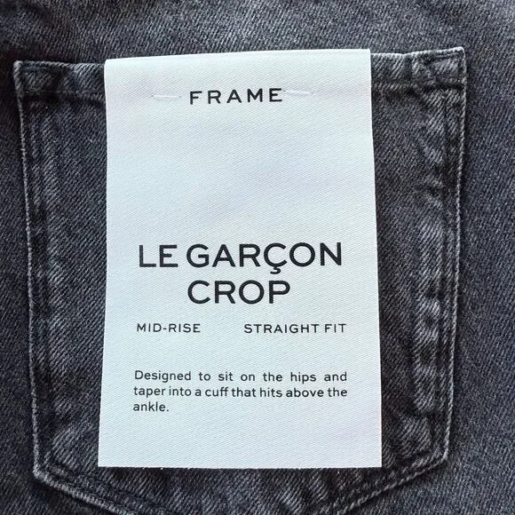 NWT FRAME Le Garcon Crop Straight Leg Boyfriend Jeans In Wilkinson Destruct 26